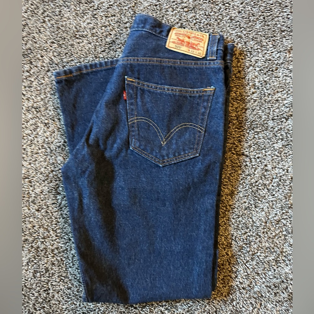 Levi’s Men’s 505 Regular Fit Blue Jeans Size 34/32